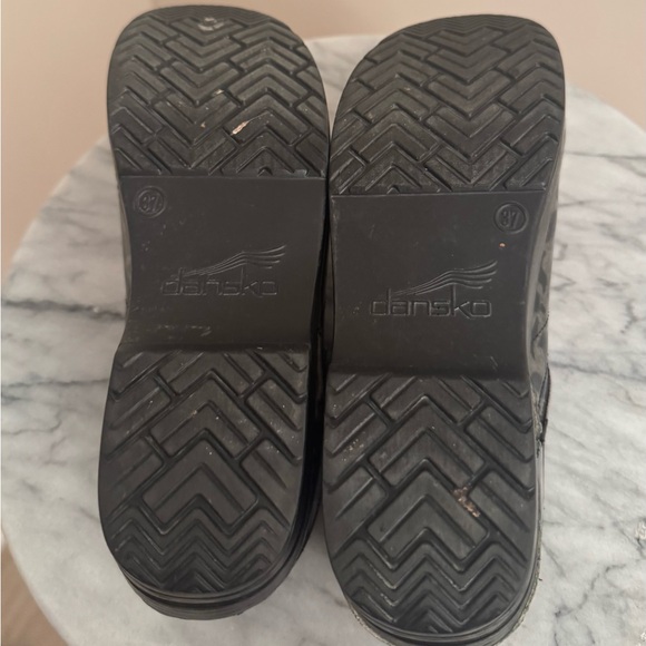 Dansko Professional Black And Silver Patent Leather Clogs Women’s Size 37 - Picture 7 of 7